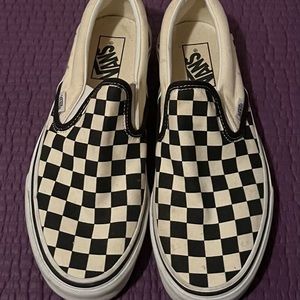 VANS Checkerboard Slip-On Black & Off White Shoes